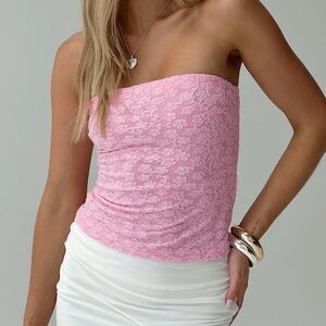Princess Polly Off to Amalfi Strapless Top Pink